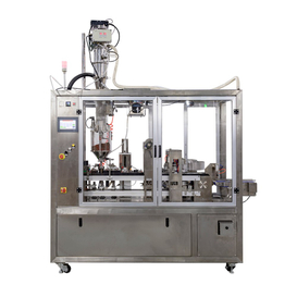 Máquina de llenado y sellado de cápsulas de café compatible con dos carriles SKP-2